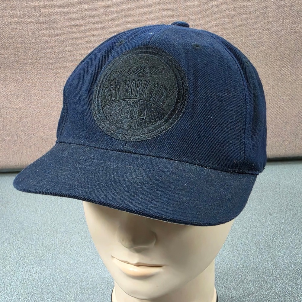 Mitchell & Ness Hat Mens 7 3/8 Navy Blue Excellent NYC 1904 Fitted Cap